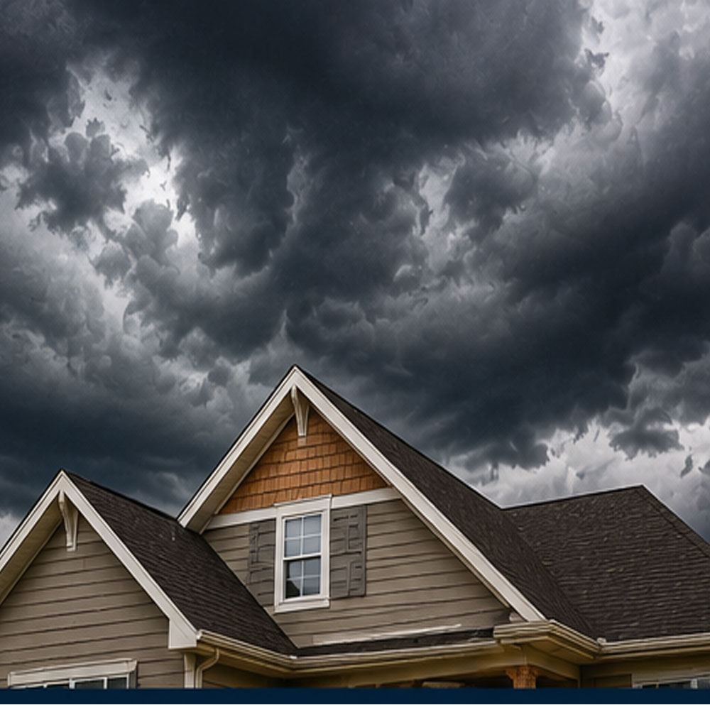 storm clouds over a house
